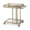 Glamorous, art-deco inspired drinks trolley with brushed brass and mirror glass features