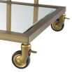 Glamorous, art-deco inspired drinks trolley with brushed brass and mirror glass features
