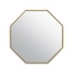 A glamorous wall mirror by Eichholtz with an octagonal brushed brass frame 