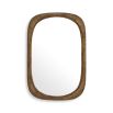 Glamorous wall mirror with antique brass ribbed frame