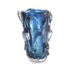 Beautiful warp-effect blue glass vase