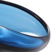 Beautiful, free-flowing, blue bowl crafted from hand blown glass