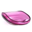 Organic shape bowl in hand-blown pink glass finish