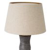 A sophisticated side lamp by Eichholtz with a grey marble base in the shape of a bamboo stem and fabric shade