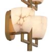 This chic lighting fixture exhibits a contemporary design featuring six tasteful and translucent alabaster shades and an alluring antique brass finish for added opulence.