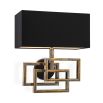 Art-deco inspired wall light with black shade and antique brass finish