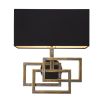 Art-deco inspired wall light with black shade and antique brass finish