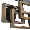 Art-deco inspired wall light with black shade and antique brass finish