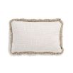 Delightful, rectangular cushion with beige fringe detail