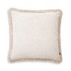 Chic and dreamy boucle cushion with beige fringe