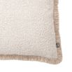 Chic and dreamy boucle cushion with beige fringe