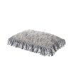 Rectangular cushion with alluring blue tones and fringe detail