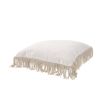 Luxurious Dupre Cushion in Lyssa Off-White with cream coloured fringe detail