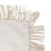 Luxurious Dupre Cushion in Lyssa Off-White with cream coloured fringe detail