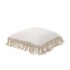 Charming, neutral pillow with cream fringe detail