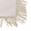 Luxurious rectangular cushion with cream coloured fringe