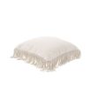 Luxurious cushion in boucle cream with fringe detail