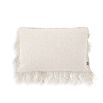 Delightful and charming rectangular cushion with cream fringe detail