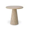 Illustrious side table in charming travertine finish
