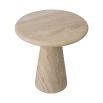 Illustrious side table in charming travertine finish