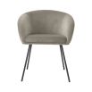 Sleek and sophisticated dining chair with black iron frame