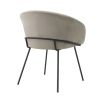 Sleek and sophisticated dining chair with black iron frame