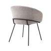 Sleek and sophisticated dining chair with black iron frame