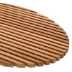 A sophisticated and slatted natural teak outdoor coffee table by Eichholtz