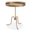 Antique style round side table with brass body