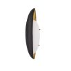 A unique wall lamp by Eichholtz with a black and brass frame finished with a white glass, oval shade