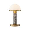 Glamorous side lamp with rounded shade and grey marble base