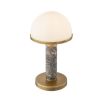 Glamorous side lamp with rounded shade and grey marble base