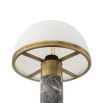 Glamorous side lamp with rounded shade and grey marble base