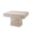 Alluring travertine finish square side table