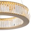 Dazzling round chandelier with brass and glass finish