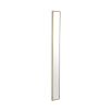 Sleek, narrow wall mirror with brass frame