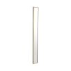 Sleek, narrow wall mirror with brass frame