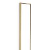 Sleek, narrow wall mirror with brass frame