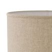 Beautiful table lamp with sweeping curves and natural linen shade with subtle embroidery
