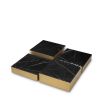 Brass edge dimensional coffee table with black marble top