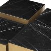 Brass edge dimensional coffee table with black marble top