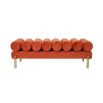 A luxury bench by Eichholtz with a Savona Velvet upholstery and glamorous brushed brass legs
