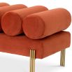 A luxury bench by Eichholtz with a Savona Velvet upholstery and glamorous brushed brass legs