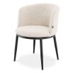 Set of two boucle dining chairs available in cream and grey