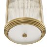 Modern luxurious pendant lamp with brass finish and ribbed glass effect