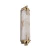 Elegant, marble-effect wall lamp with brushed brass details