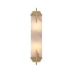 Elegant, marble-effect wall lamp with brushed brass details