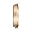 Elegant, marble-effect wall lamp with brushed brass details