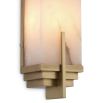 Elegant, marble-effect wall lamp with brushed brass details