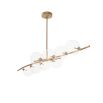 A stylish statement ceiling light by Eichholtz with clear glass spherical shades and an antique brass finish 